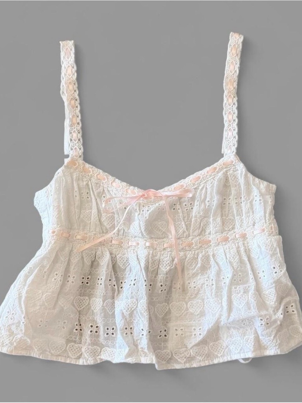 Edikted Crochet Lace Top With Ribbon